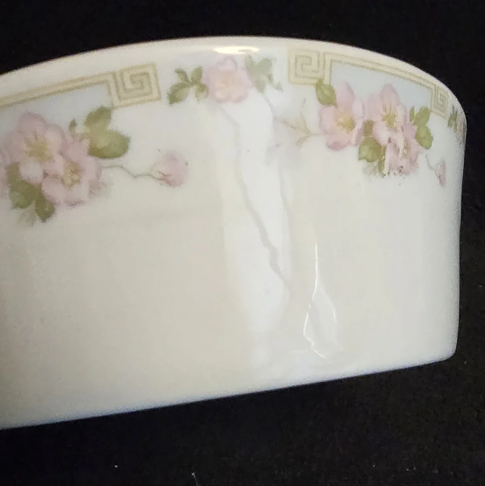 Floral Porcelain Bowl with Handle